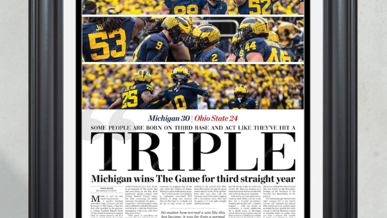 2023 Michigan Wolverines Front Page Newspaper Print